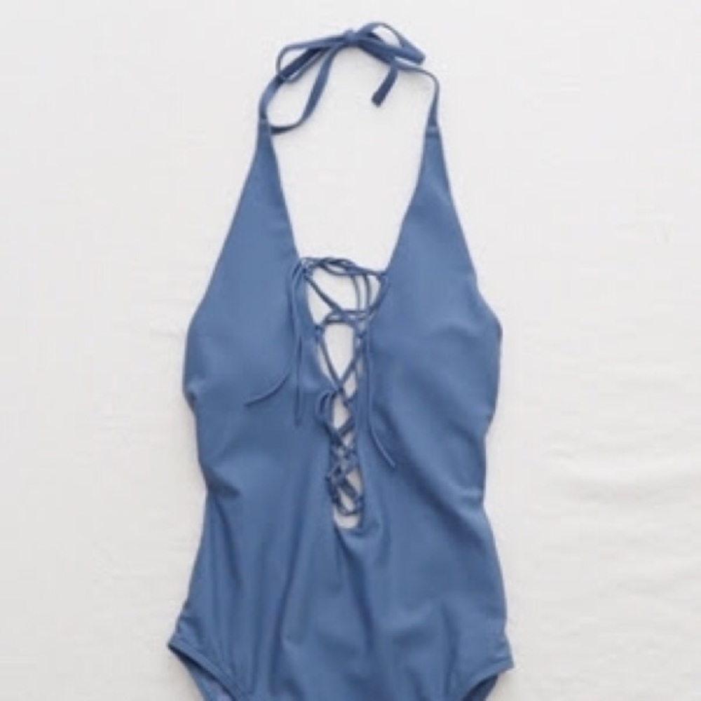 One piece halter bathing suit